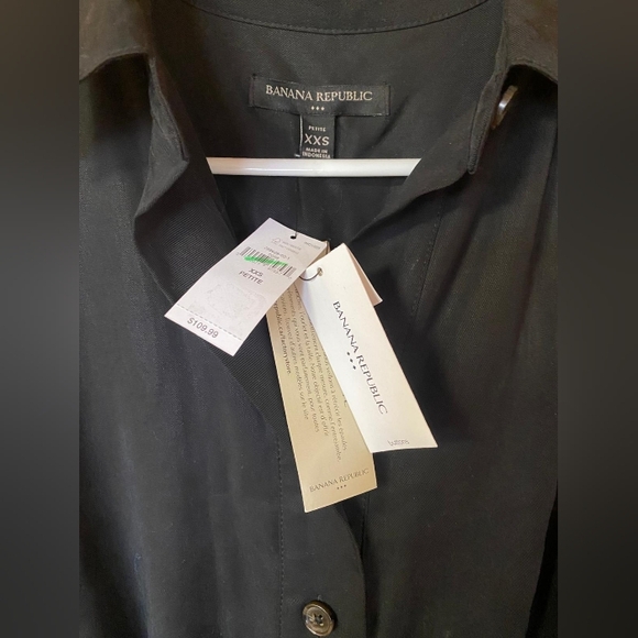 Banana Republic Black Dress Button Down Midi NWT - Picture 3 of 4